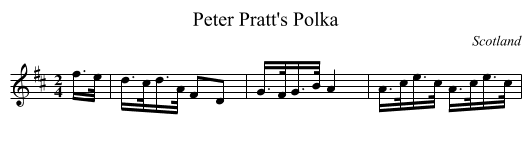 Peter Pratt's Polka - staff notation