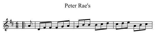 Peter Rae's - staff notation
