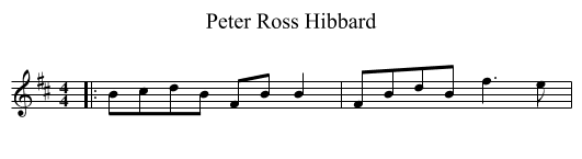 Peter Ross Hibbard - staff notation