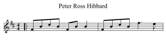 Peter Ross Hibbard - staff notation