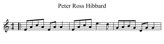 Peter Ross Hibbard - staff notation