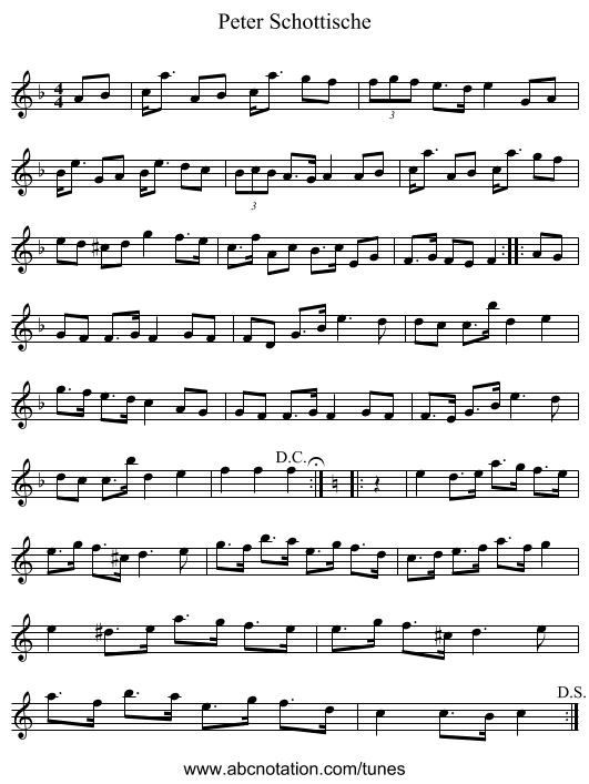 Peter Schottische - staff notation