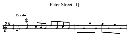 Peter Street [1] - staff notation