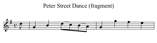 Peter Street Dance (fragment) - staff notation