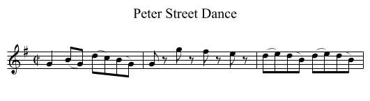 Peter Street Dance - staff notation