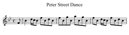 Peter Street Dance - staff notation