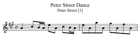 Peter Street Dance - staff notation