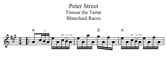 Peter Street - staff notation
