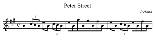 Peter Street - staff notation