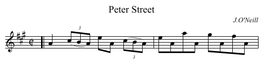 Peter Street - staff notation