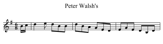 Peter Walsh's - staff notation