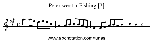 Peter went a-Fishing [2] - staff notation