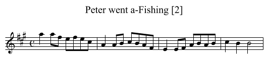 Peter went a-Fishing [2] - staff notation