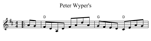 Peter Wyper's - staff notation
