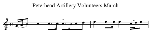 Peterhead Artillery Volunteers March - staff notation
