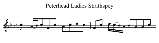 Peterhead Ladies Strathspey - staff notation