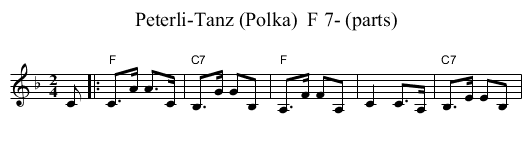 Peterli-Tanz (Polka)  F 7- (parts) - staff notation