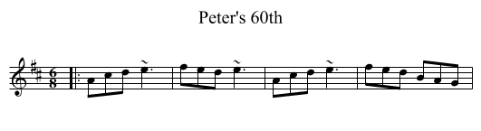 Peter's 60th - staff notation