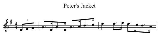 Peter's Jacket - staff notation