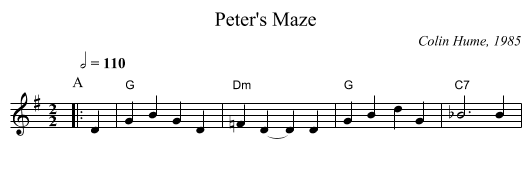 Peter's Maze - staff notation