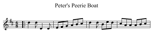 Peter's Peerie Boat - staff notation