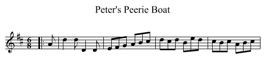 Peter's Peerie Boat - staff notation