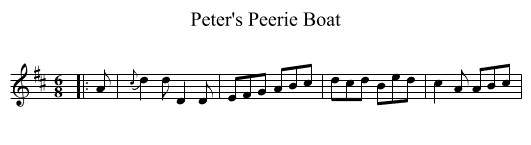 Peter's Peerie Boat - staff notation