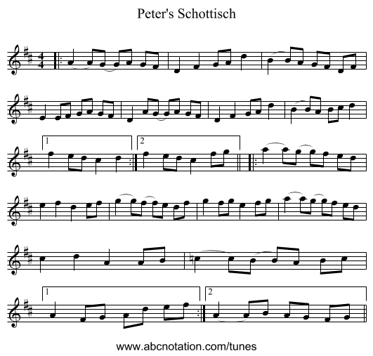 Peter's Schottisch - staff notation