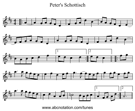 Peter's Schottisch - staff notation