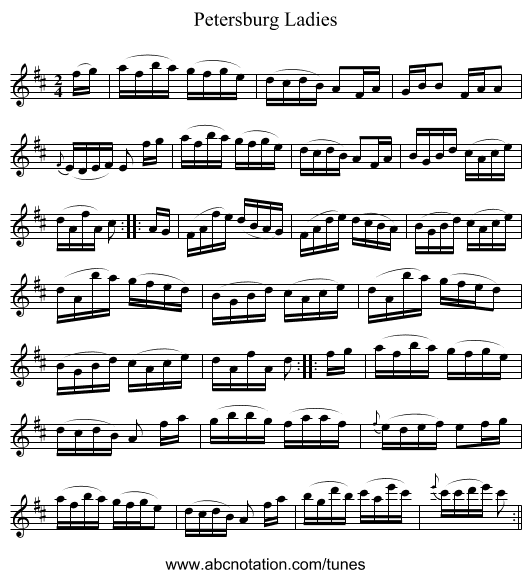Petersburg Ladies - staff notation