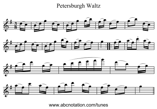 Petersburgh Waltz - staff notation