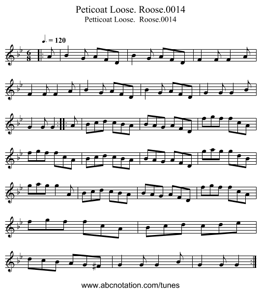 Peticoat Loose. Roose.0014 - staff notation