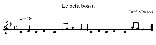 petit bossu, Le  - staff notation
