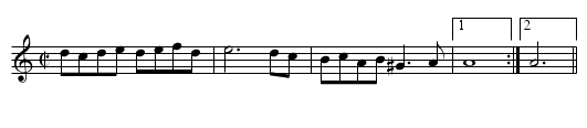 Petit Branle - staff notation