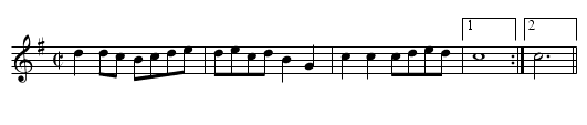 Petit Branle - staff notation