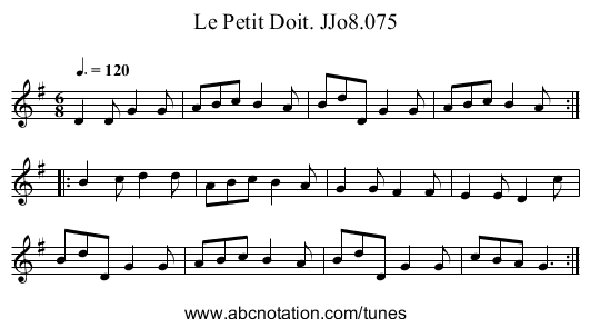 Petit Doit. JJo8.075, Le - staff notation