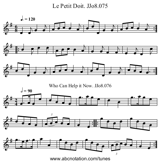 Petit Doit. JJo8.075, Le - staff notation