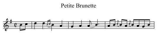 Petite Brunette - staff notation