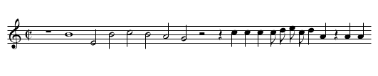 Petite Camusette - staff notation