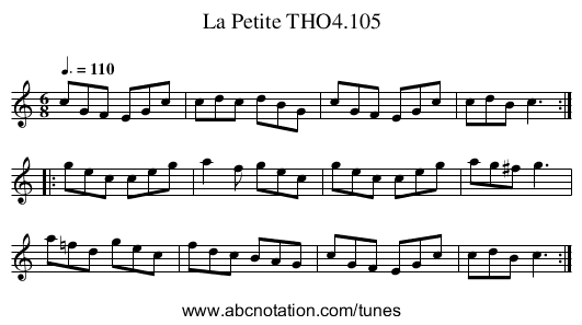 Petite THO4.105, La - staff notation