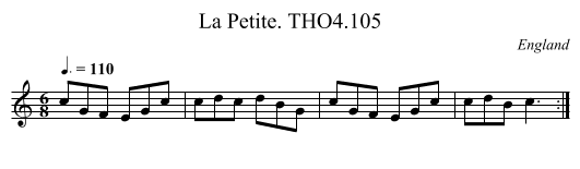 Petite. THO4.105, La - staff notation