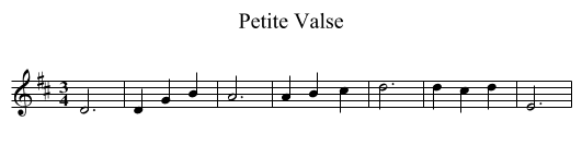 Petite Valse - staff notation