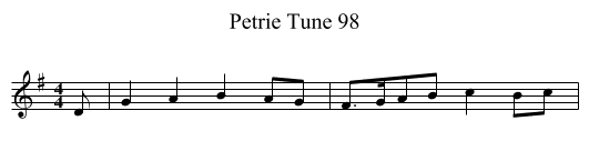 Petrie Tune 98 - staff notation