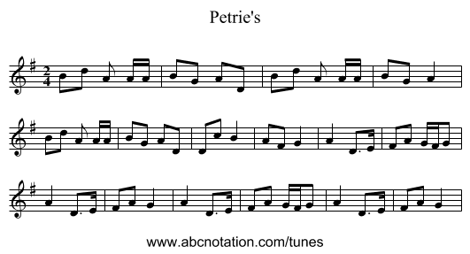 Petrie's - staff notation