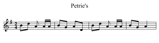Petrie's - staff notation
