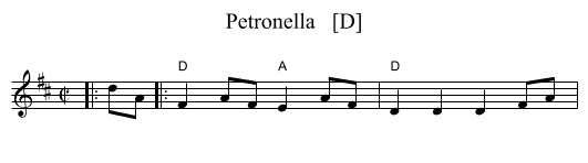 Petronella   [D] - staff notation