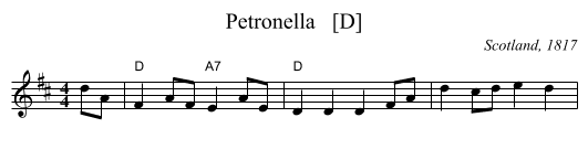 Petronella   [D] - staff notation