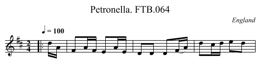 Petronella. FTB.064 - staff notation