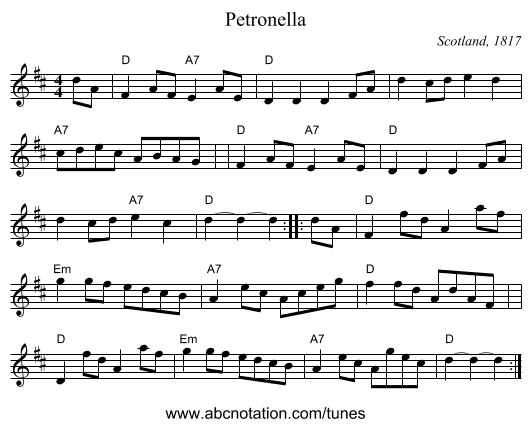 Petronella - staff notation