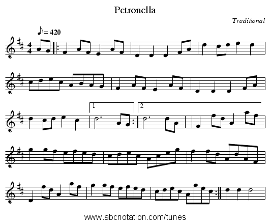 Petronella - staff notation